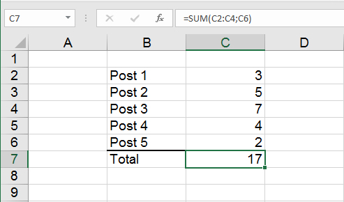 Summation of values in a collection of strings and single cells in an Excel spreadsheet